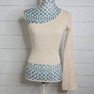 Emory Park Cream One-Shoulder Sweater
